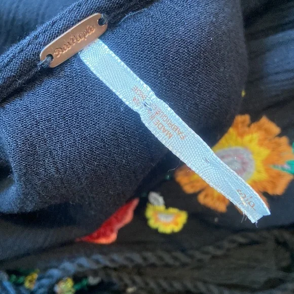 Free People Spell On You Embroidered Floral Black Dress - Picture 8 of 8